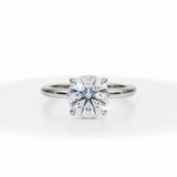 Lab Grown Diamond Round Martini Basket Solitaire Ring in White Gold