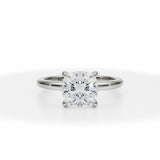 Classic Lab Grown Diamond Cushion Solitaire Ring in White Gold