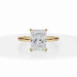 Classic Radiant Cut Lab Grown Diamond Solitaire Ring in Yellow Gold