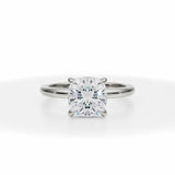 Lab Grown Diamond Cushion Cut Martini Basket Solitaire Ring in White Gold