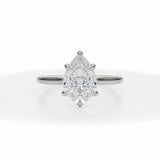 Lab Grown Diamond Classic Pear Cathedral Ring in White Gold