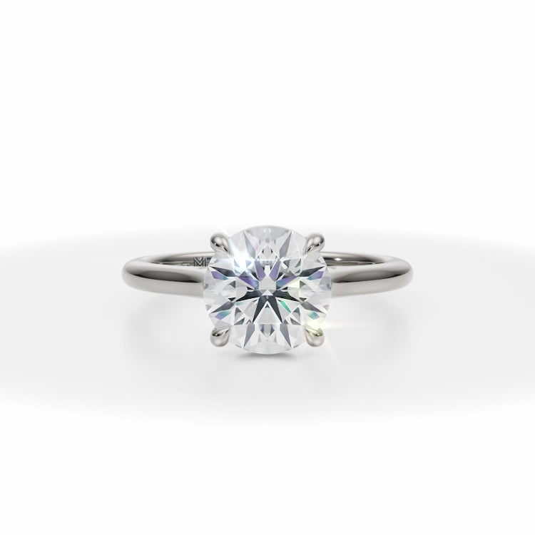 Classic Lab Grown Diamond Round Cathedral Ring in White Gold