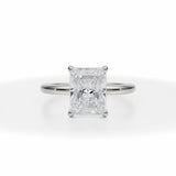 Classic Radiant Cut Lab Grown Diamond Solitaire Ring in White Gold