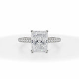 Lab Grown Diamond Radiant Trio Pave Ring in White Gold
