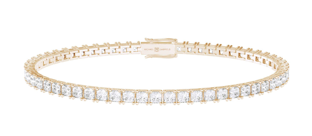 8 Ct. Princess Cut Basket Tennis Bracelet In 14K White Gold | Fascinating  Diamonds