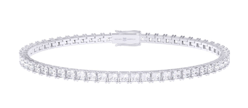 Princess Cut 6.50 ctw VS2 Clarity, I Color Diamond 14kt White Gold Bracelet  | Costco