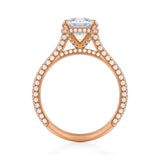 Round Trio Pave Cathedral Ring With Pave Basket  (1.40 Carat G-VS1)