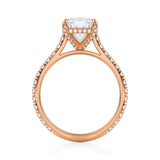 Cushion Pave Cathedral Ring With Pave Basket  (1.40 Carat F-VS1)