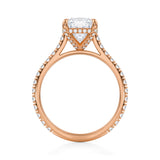 Cushion Pave Cathedral Ring With Pave Basket  (3.50 Carat E-VVS2)