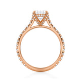 Oval Pave Cathedral Ring With Pave Basket