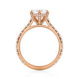 Pear Pave Cathedral Ring With Pave Basket  (3.00 Carat E-VVS2)