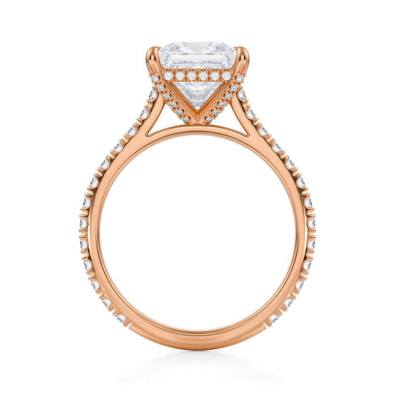 Princess Pave Cathedral Ring With Pave Basket  (3.50 Carat F-VS1)