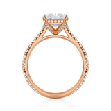 Radiant Pave Cathedral Ring With Pave Basket  (2.70 Carat D-VVS2)