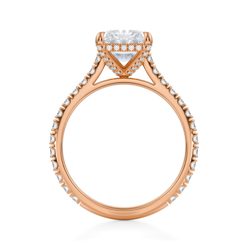 Radiant Pave Cathedral Ring With Pave Basket  (2.70 Carat D-VVS2)