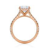 Radiant Pave Cathedral Ring With Pave Basket  (1.70 Carat E-VVS2)