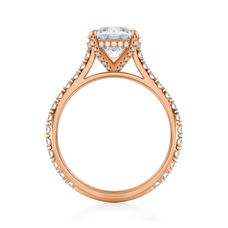 Round Pave Cathedral Ring With Pave Basket  (1.00 Carat D-VVS2)