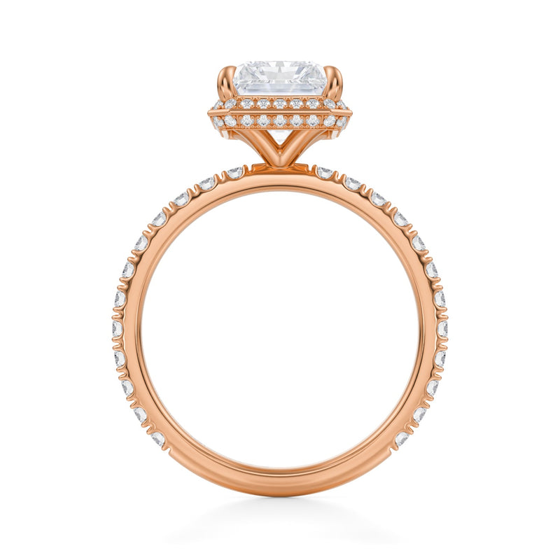 Radiant Knife Edge Halo With Pave Ring  (1.40 Carat D-VS1)