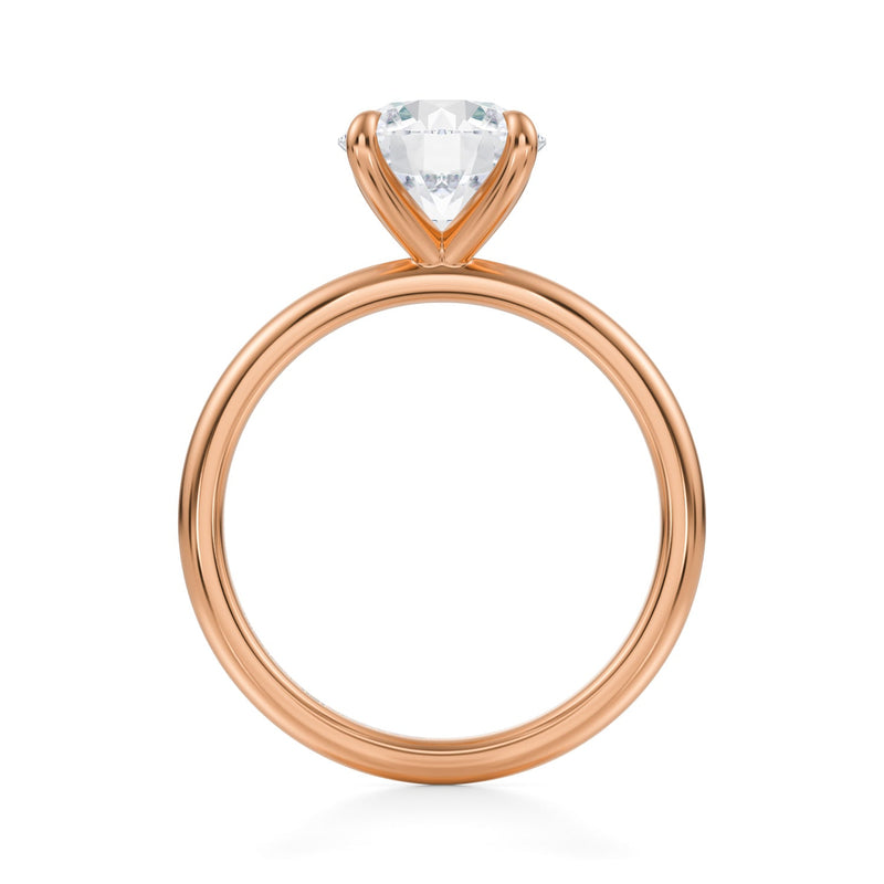 Lab Grown Diamond Solitaire Ring in Pink Front Angle