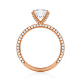 Round Trio Pave Ring With Pave Prongs  (2.20 Carat D-VVS2)