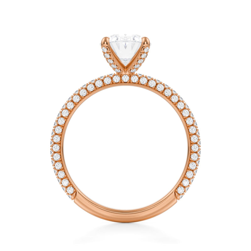 Oval Wrap Halo With Pave Ring  (3.40 Carat E-VVS2)