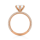Pear Trio Pave Ring With Pave Prongs  (3.70 Carat E-VS1)