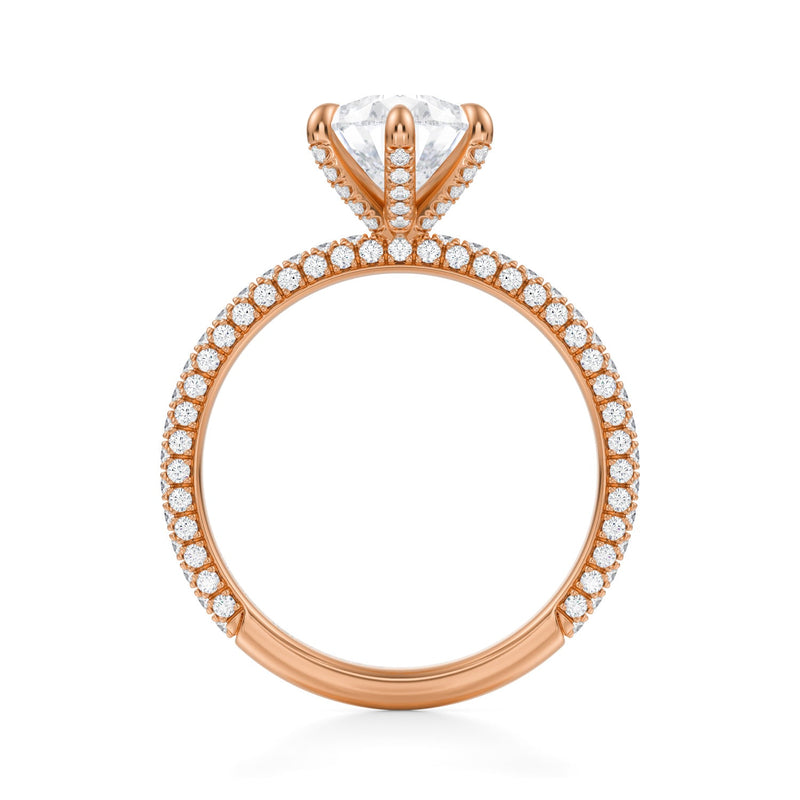 Pear Halo With Trio Pave Ring  (3.20 Carat D-VVS2)