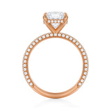 Cushion Invisible Halo With Trio Pave Ring