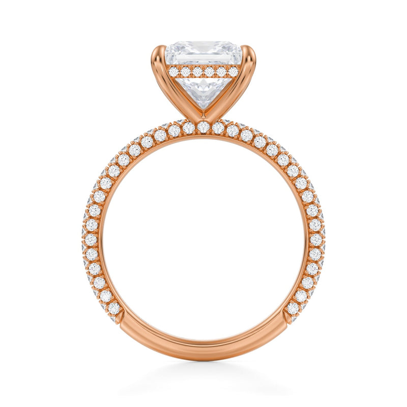 Princess Invisible Halo With Trio Pave Ring