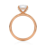Cushion Solitaire Ring With Pave Basket  (1.00 Carat G-VVS2)