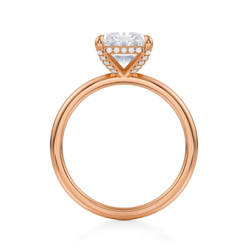 Radiant Solitaire Ring With Pave Basket  (1.40 Carat E-VVS2)