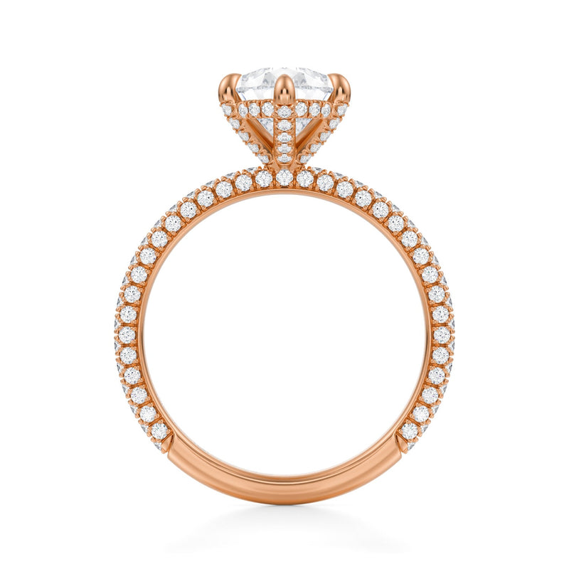 Pear Pave Basket With Trio Pave Ring  (3.40 Carat F-VVS2)