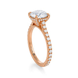 Round Pave Cathedral Ring With Pave Basket  (3.50 Carat D-VS1)