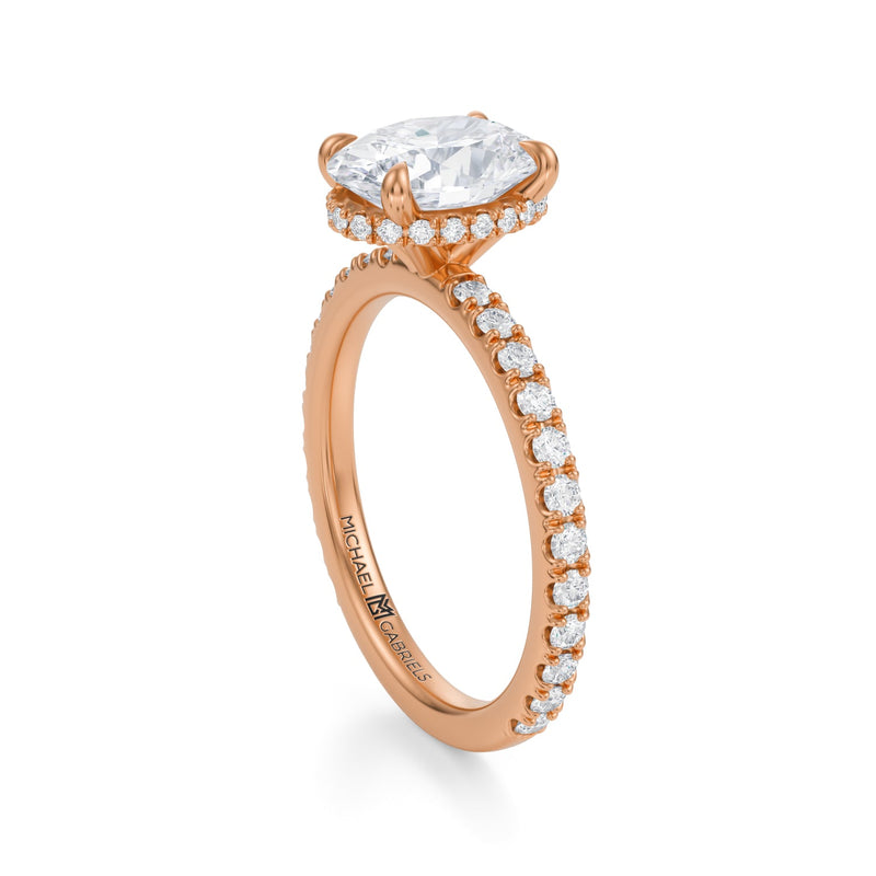 Oval Wrap Halo With Pave Ring  (2.50 Carat F-VS1)