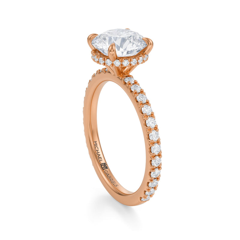 Round Wrap Halo With Pave Ring  (2.20 Carat E-VVS2)