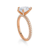 Pear Trio Pave Ring With Pave Prongs  (3.40 Carat E-VS1)