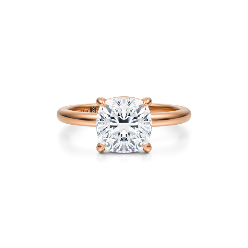 Cushion Martini Basket Solitaire Ring