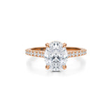 Oval Pave Cathedral Ring With Pave Basket  (2.00 Carat D-VS1)