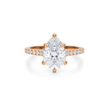 Pear Pave Cathedral Ring With Pave Basket  (1.40 Carat G-VVS2)