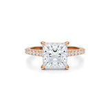Princess Pave Cathedral Ring With Pave Basket  (2.20 Carat F-VS1)