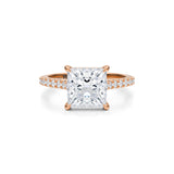 Princess Pave Cathedral Ring With Pave Basket  (3.20 Carat D-VVS2)