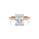 Radiant Pave Cathedral Ring With Pave Basket  (2.70 Carat D-VVS2)