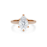 Pear Trio Pave Cathedral Ring With Low Pave Basket  (3.00 Carat E-VVS2)