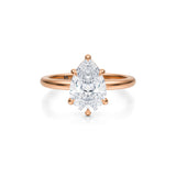 Pear Martini Basket Solitaire Ring