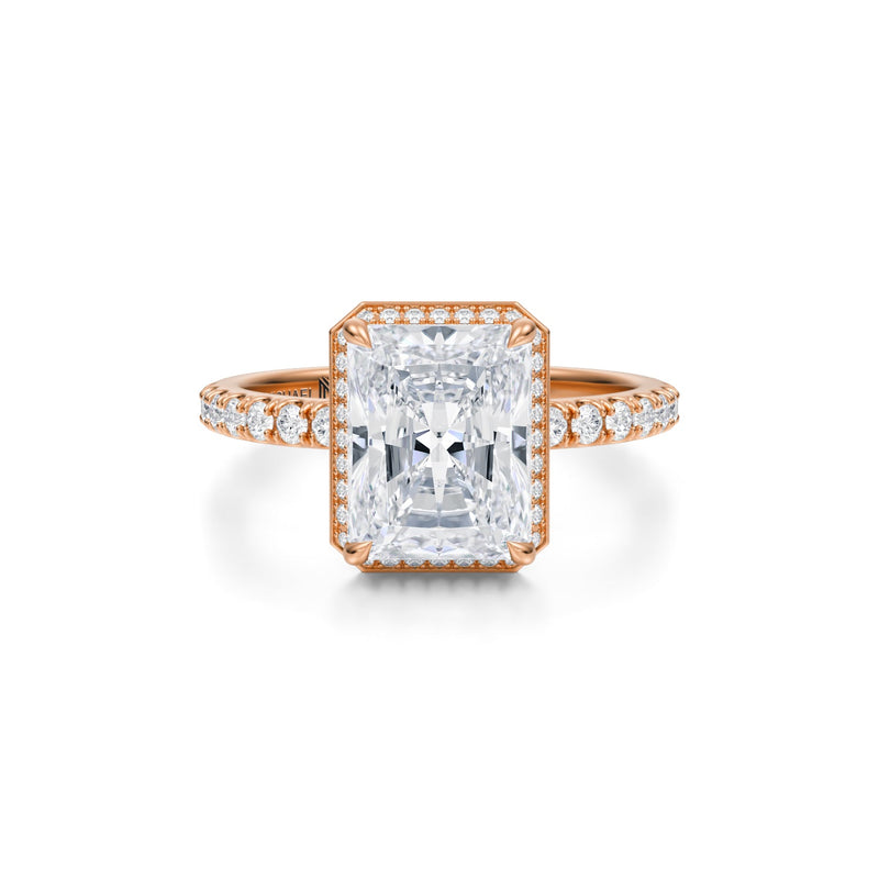 Radiant Knife Edge Halo With Pave Ring