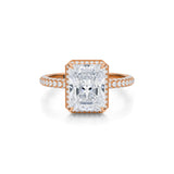 Radiant Knife Edge Halo With Trio Pave Ring