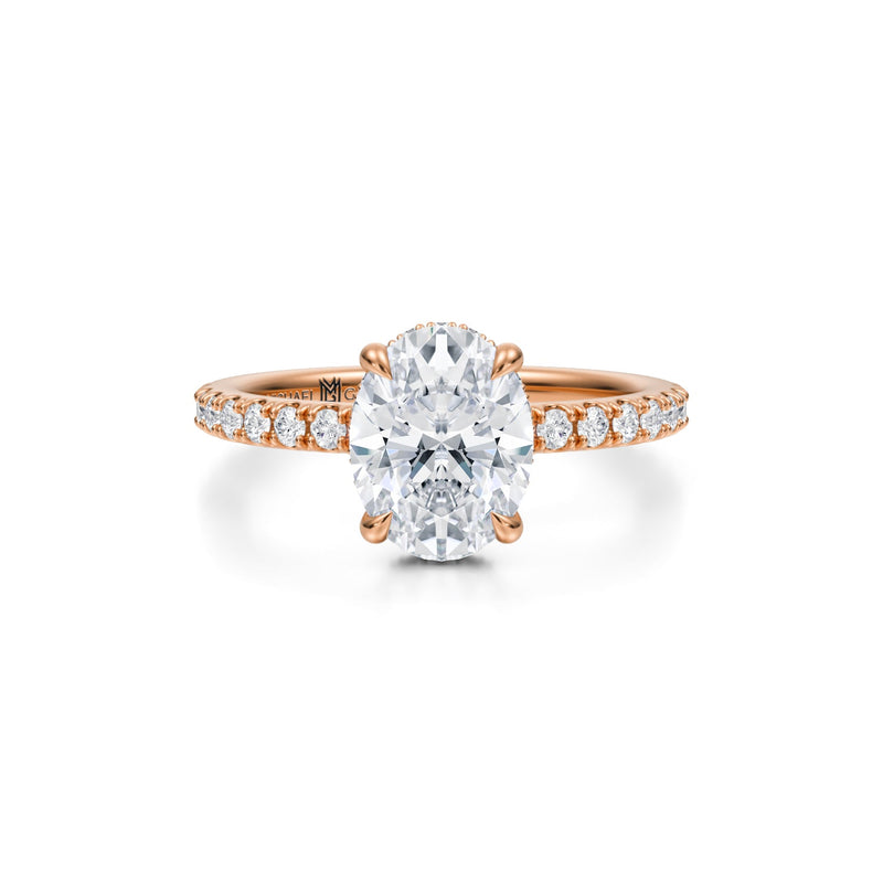 Oval Wrap Halo With Pave Ring  (1.40 Carat D-VVS2)
