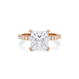 Princess Pave Ring With Pave Prongs  (3.50 Carat D-VS1)