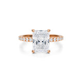 Radiant Pave Ring With Pave Prongs  (3.20 Carat F-VS1)