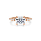 Round Pave Ring With Pave Prongs  (1.00 Carat D-VVS2)