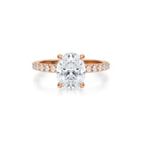 Oval Pave Ring With Pave Prongs  (2.00 Carat E-VVS2)